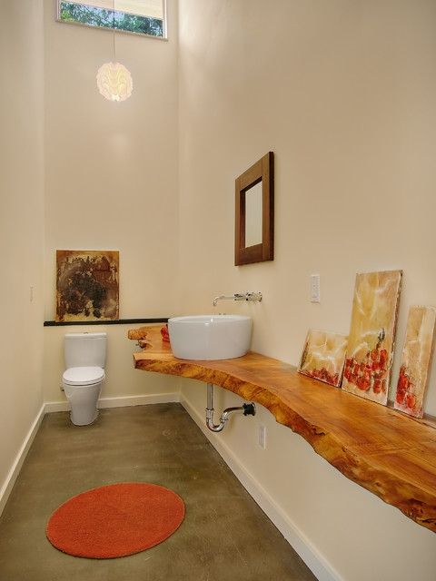 Дизайн ванной комнаты в необычной обработке